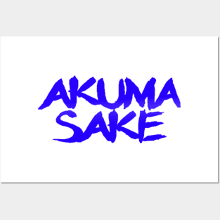 Akuma Sake Logo- Blue Design Posters and Art